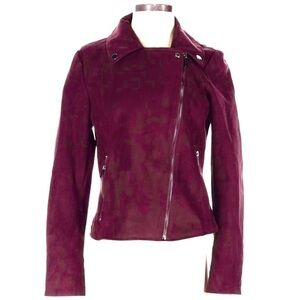 Bagatelle sz XS burgundy fitted faux suede jacket